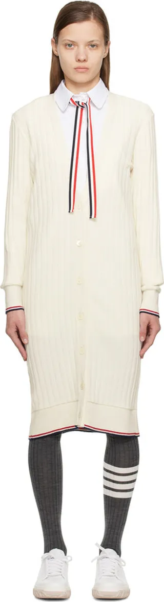 Thom Browne Off-White RWB Stripe Cardigan
