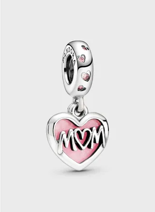 Mum Script Heart Dangle Charm