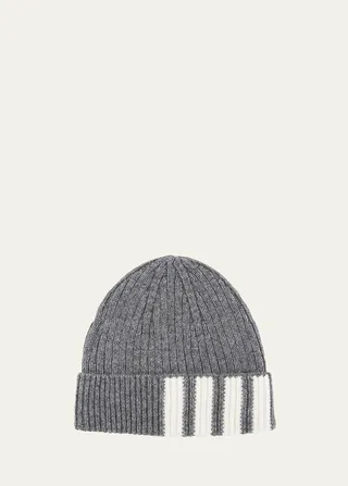 Men's Cashmere 4-Bar Beanie Hat