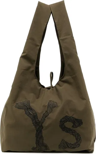 Logo-Embroidered Chambray Tote Bag