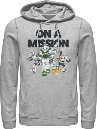 Men's Lightyear On a Mission Group Pull Over Hoodie - Athletic Heather - Large