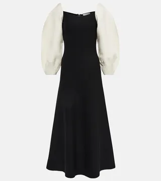 Bromley off-shoulder wool-blend midi dress