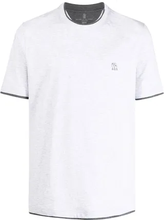 logo-embroidery cotton T-shirt