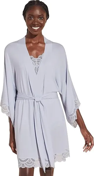 Eberjey Mariana Mademoiselle Kimono Robe (Ice Blue) Women's Robe