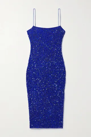 Retrofête - Prim Sequined Tulle Dress - Blue