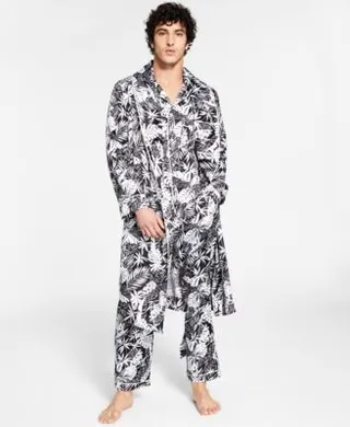 Inc International Concepts Mens Satin Pajamas Robe Set Created For Macys