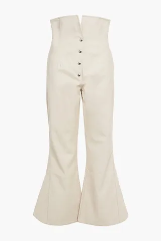 Faux leather flared pants