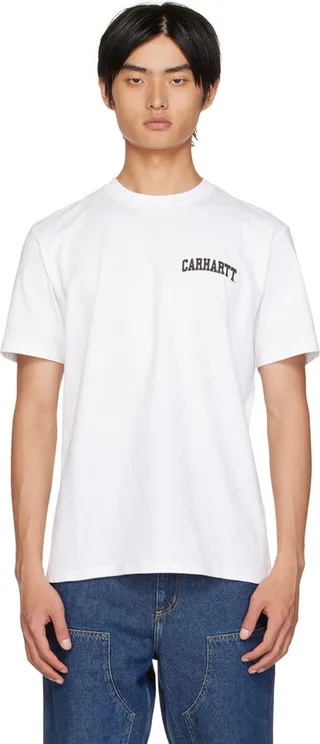 Carhartt Work In Progress White University Script T-Shirt