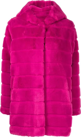 Hooded Faux-Fur Coat