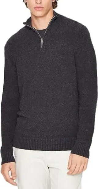 Club Monaco Men's Boucle QTR Zip Sweater