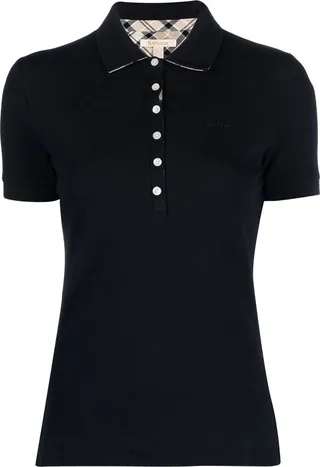 Embroidered-Logo Short-Sleeve Polo Top