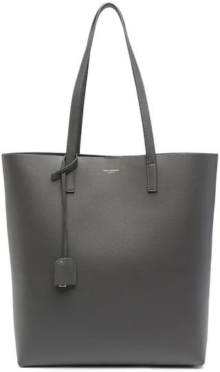 Logo-Stamp Leather Tote Bag