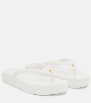 Diamond logo platform thong sandals