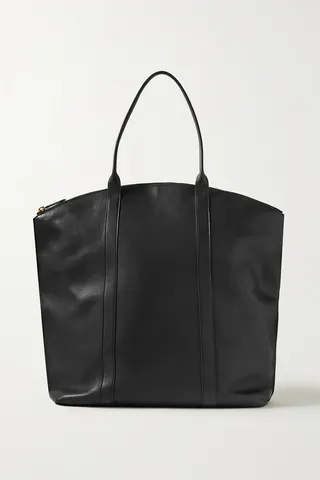 The Row - Dante Leather Tote - Black