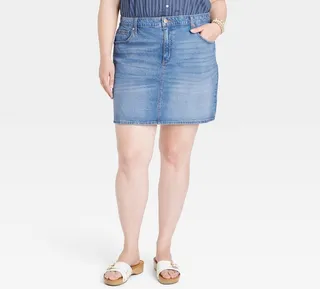 Women's High-Rise Denim Mini Skirt - Universal Thread™ Medium Wash 22W