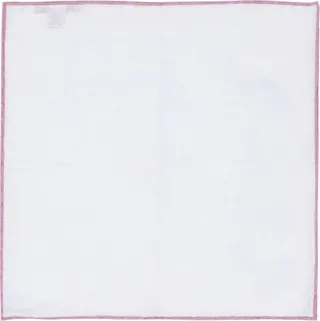 Contrasting-Border Linen Handkerchief