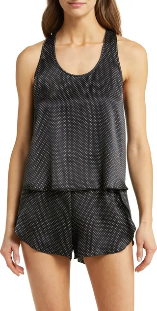 Racerback Washable Silk Short Pajamas