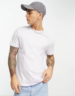 ASOS DESIGN T-shirt with crew neck in lilac