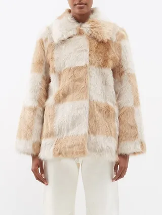 Nani Checkboard Faux-fur Jacket