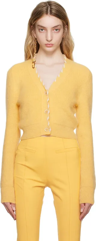 Jacquemus Yellow Le Raphia 'Le Cardigan Lazo' Cardigan