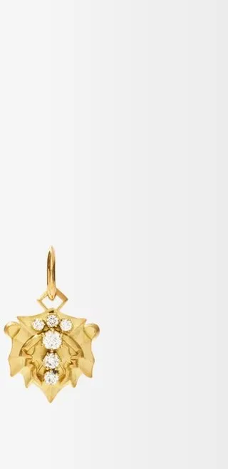 Leo Diamond & 18kt Gold Zodiac Charm