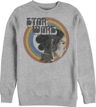 Men's Star Wars: The Rise of Skywalker Rey Vintage Rainbow Sweatshirt - Athletic Heather - 2X Large