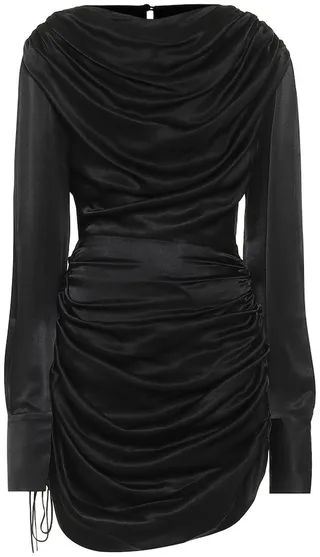 Ruched satin minidress