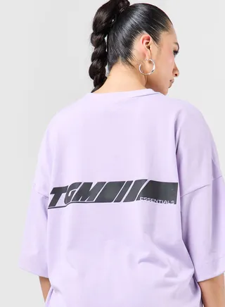 Exaggerated Racer Printed T-Shirt