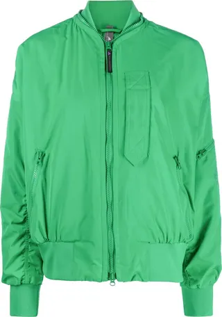 Ruched-Detail Bomber Jacket
