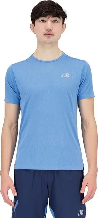 New Balance Impact Run Short Sleeve (Heritage Blue Heather) Men's Clothing