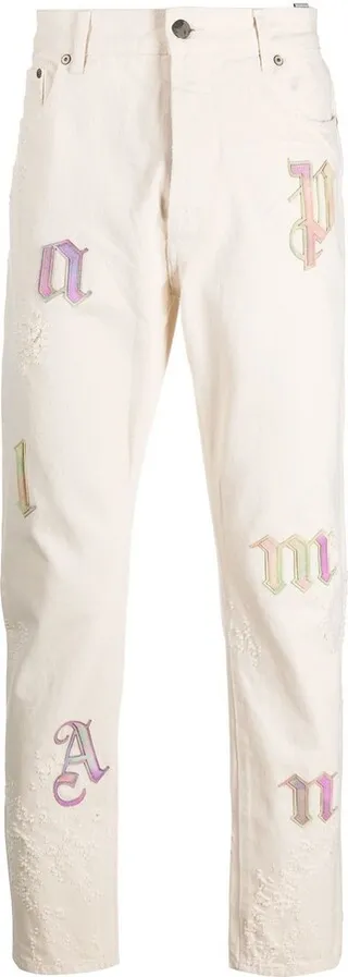 Logo-Patch Straight-Leg Trousers