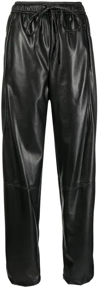 Faux-Leather Drawstring Trousers