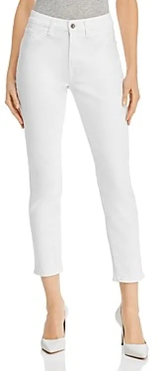 Jen 7 High Rise Ankle Skinny Jeans in White