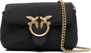 Love satin quilted shoulder bag