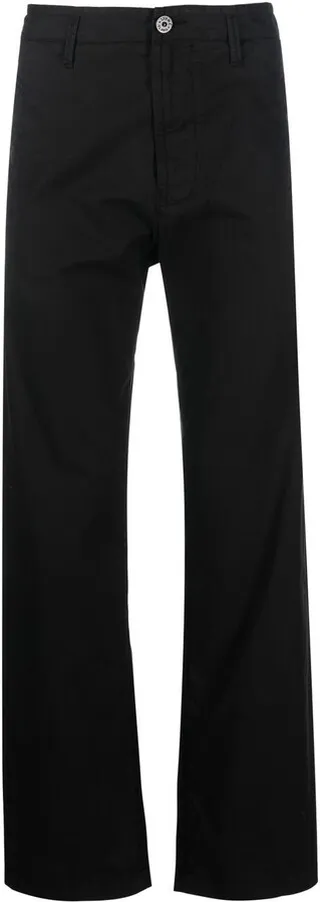Compass-motif straight-leg trousers