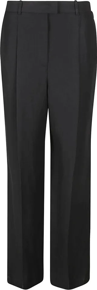 Straight Leg Plain Trousers