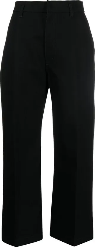 Pressed Crease Wide-Leg Jeans