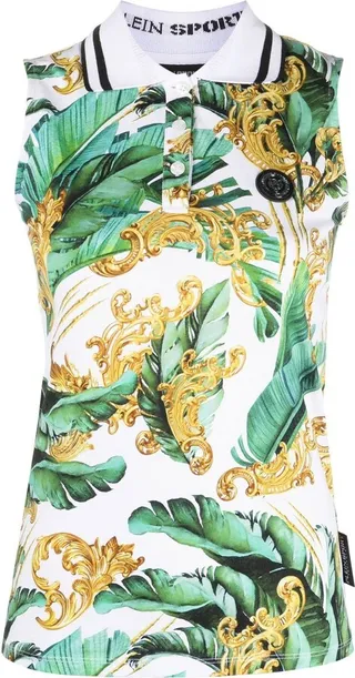 Floral Sleeveless Polo Shirt