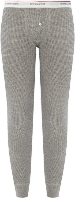 Dsquared2 Elastic Waistband Rib-Knit Pyjama Pants