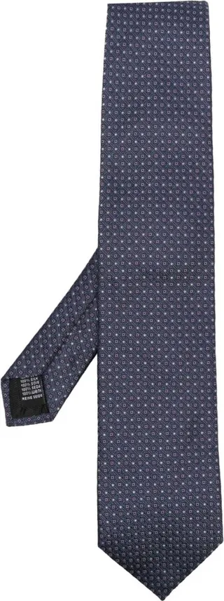 Graphic-Print Silk Pointed Tie