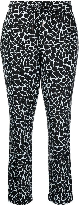 Giraffe-Print Cropped Trousers