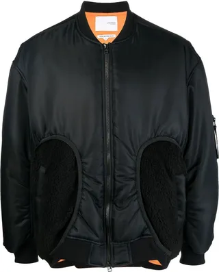 Graphic-Print Padded Bomber Jacket