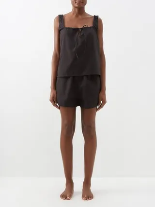 The Paper Square-neckline Cotton Pyjamas
