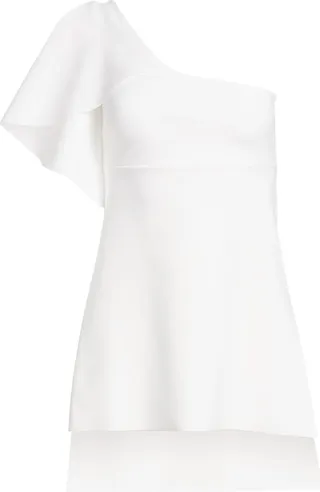 Ruffled One-Shoulder Tunic Top