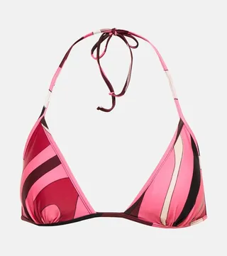 Printed bikini top