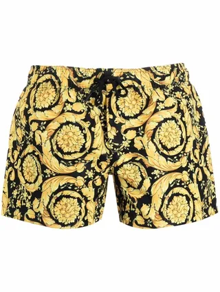 Baroque-Print Drawstring Shorts
