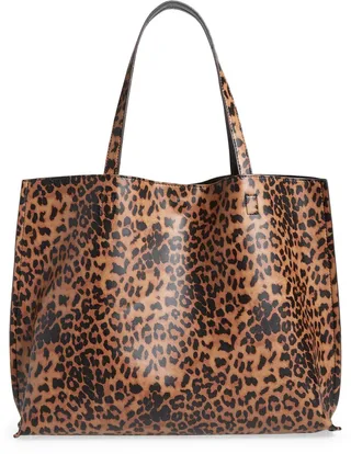 Reversible Faux Leather Tote