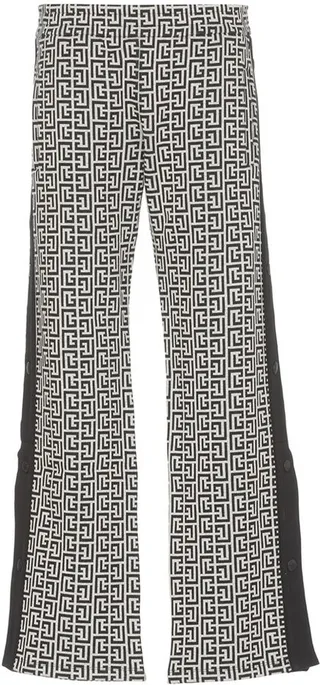 Balmain Logo Monogram Wide Leg Pyjama Pants