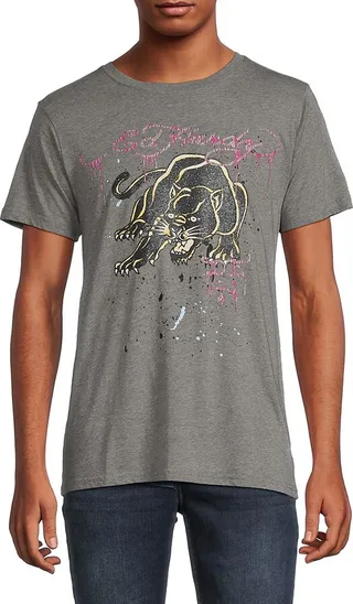 Short Sleeve Crouching Panther Graphic Tee