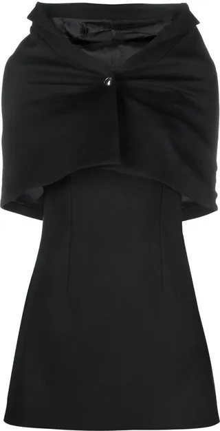 detachable-cape A-line minidress